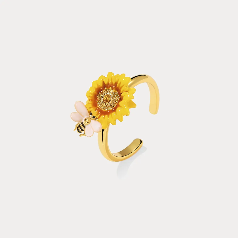 Sunflower & Bee Ring sold by Selenichast