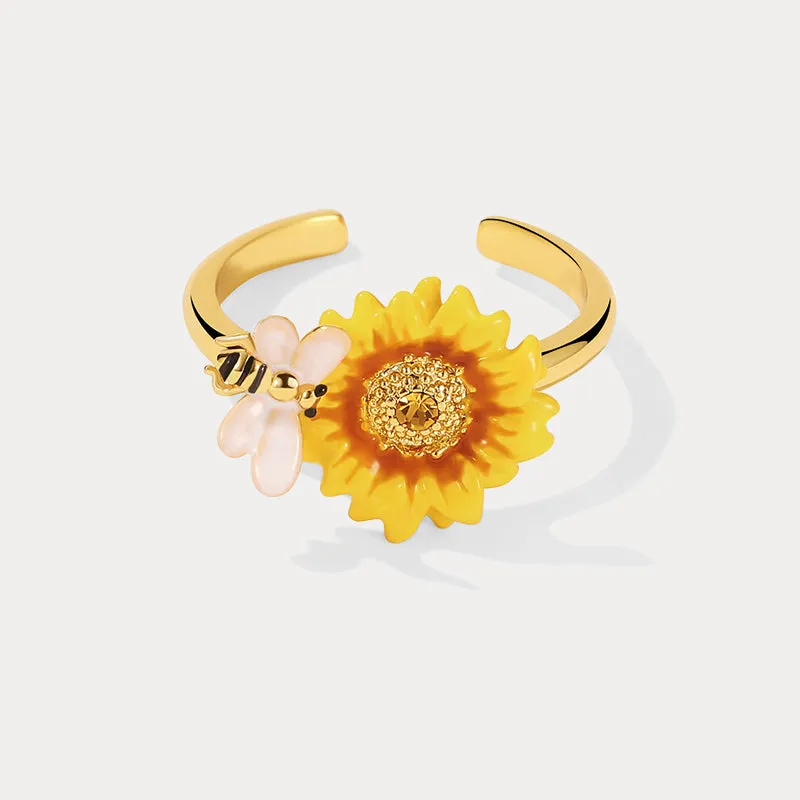 Sunflower & Bee Ring sold by Selenichast product image thumbnail 4