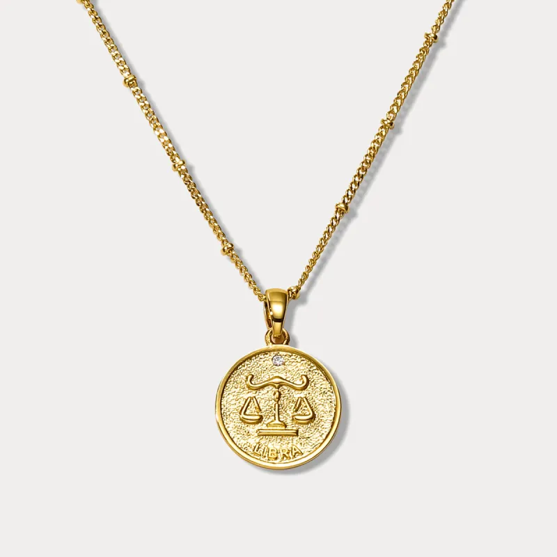 Libra Constellation Coin Pendant Necklace sold by Selenichast