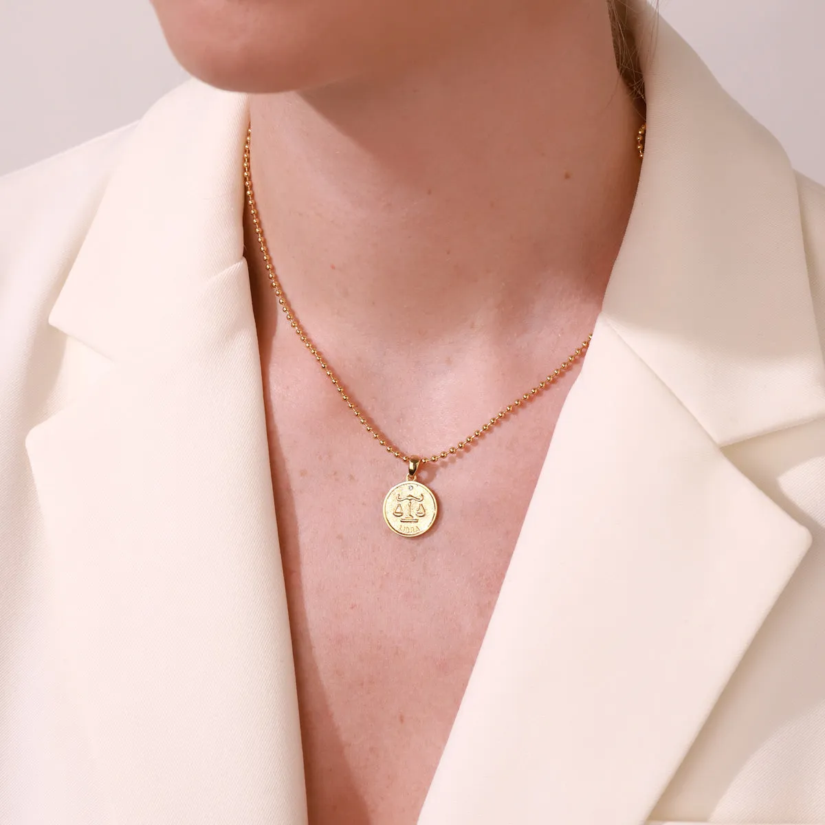Libra Constellation Coin Pendant Necklace sold by Selenichast product image thumbnail 3