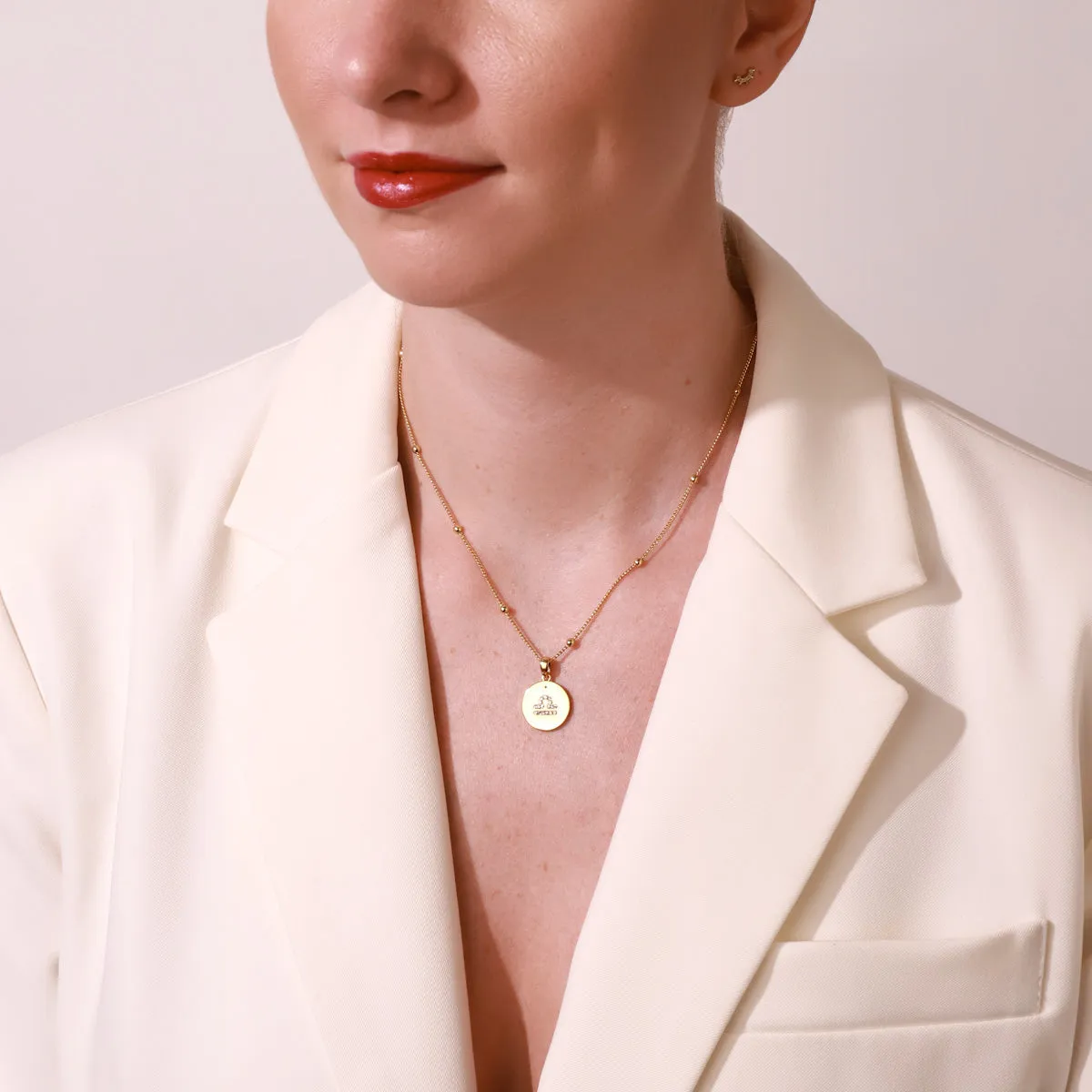 Libra Constellation Coin Pendant Necklace sold by Selenichast product image thumbnail 4