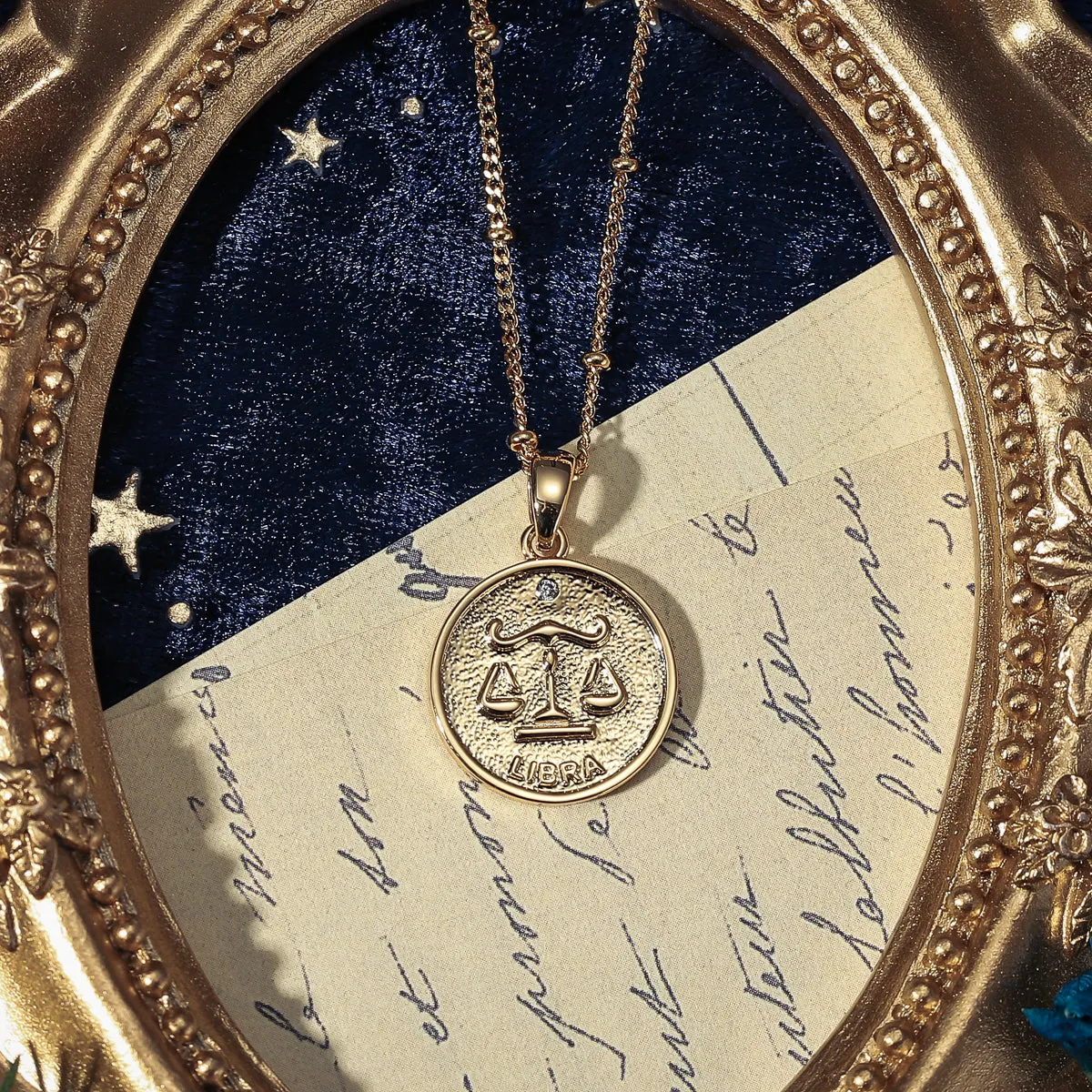 Libra Constellation Coin Pendant Necklace sold by Selenichast product image thumbnail 2