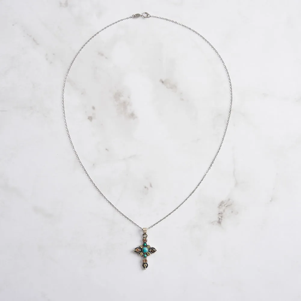 Vintage Turquoise Cross Necklace sold by Selenichast product image thumbnail 4