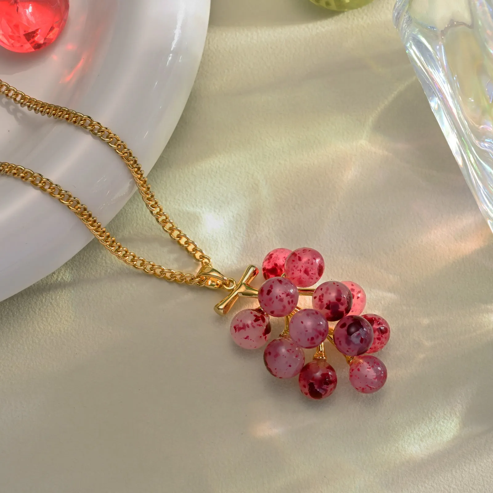 Purple Berry Pendant Necklace sold by Selenichast product image thumbnail 3