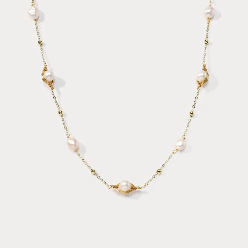 Pearl Station Long Necklace sold by Selenichast