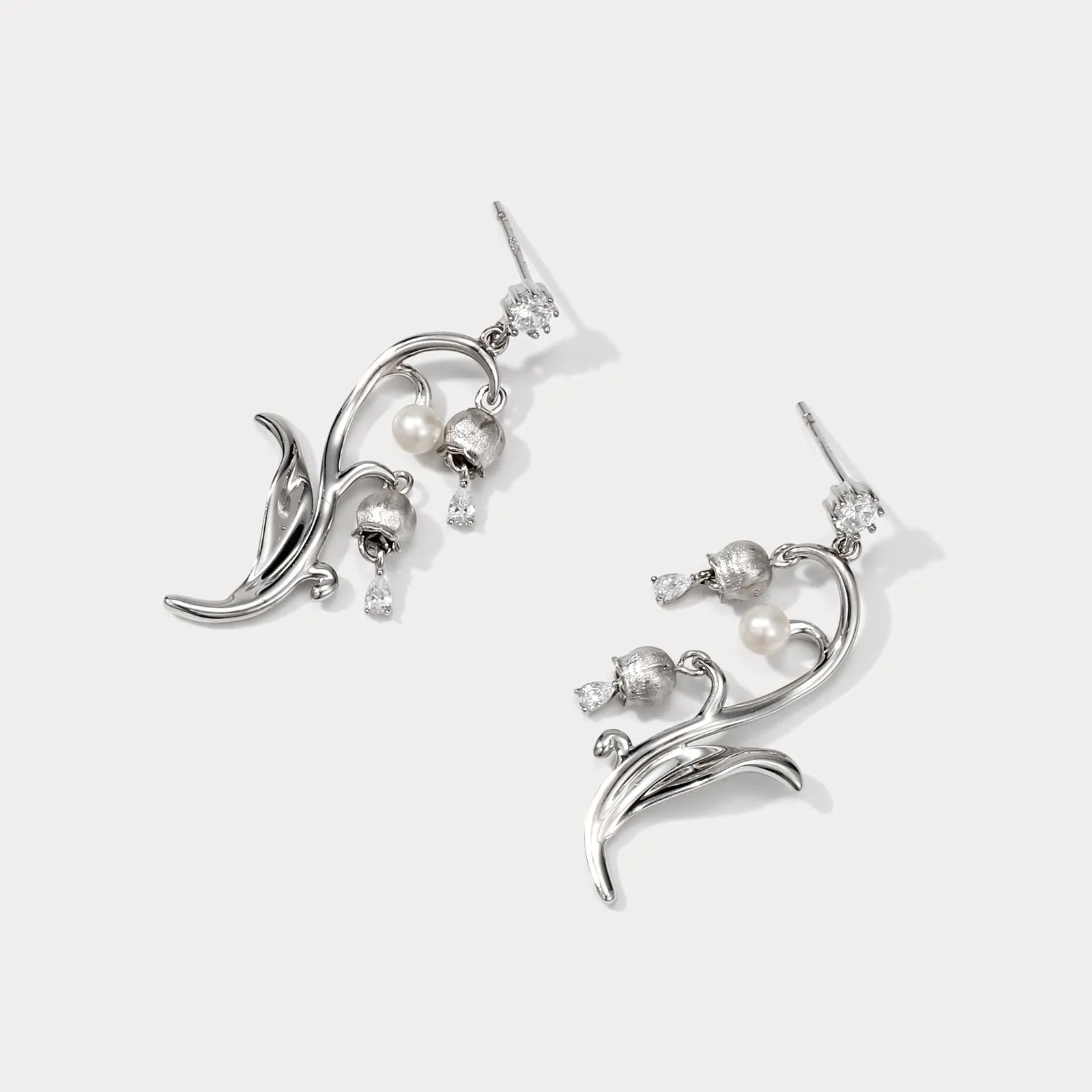Silver Lily Of The Valley Earrings sold by Selenichast product image thumbnail 5