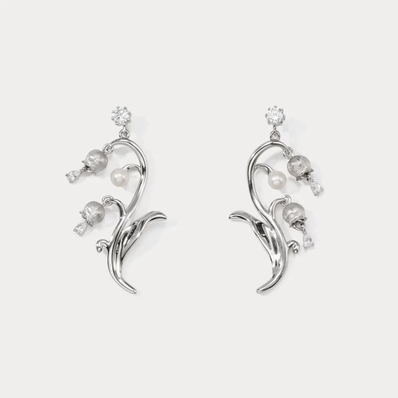 Silver Lily Of The Valley Earrings sold by Selenichast