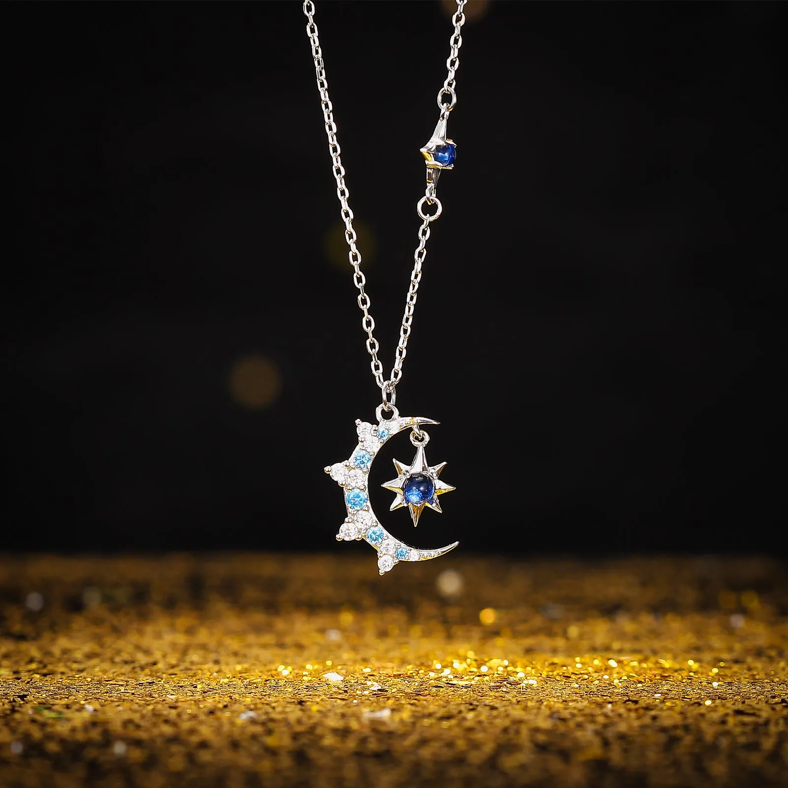 Moon & Eight-pointed Star Necklace sold by Selenichast product image thumbnail 2