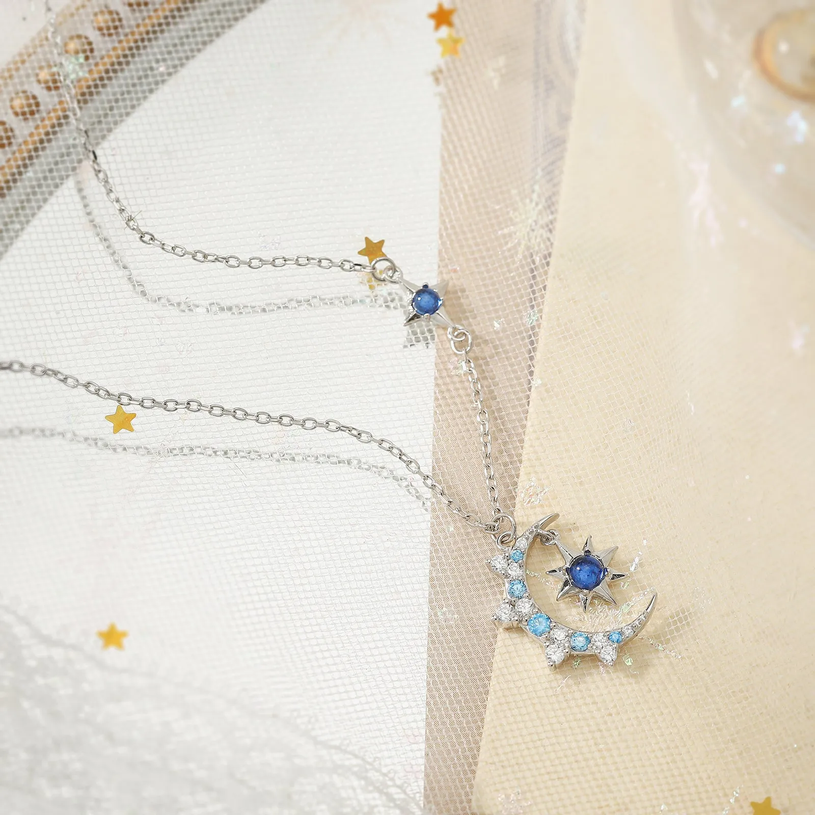 Moon & Eight-pointed Star Necklace sold by Selenichast product image thumbnail 3