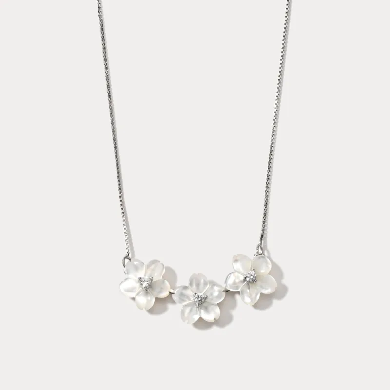 Silver Shell Flower Necklace sold by Selenichast