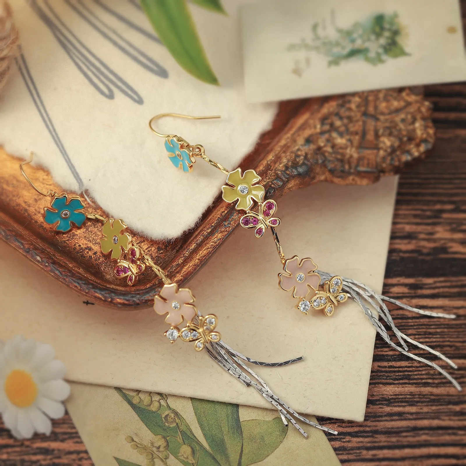 Flower Butterfly Earrings sold by Selenichast product image thumbnail 2