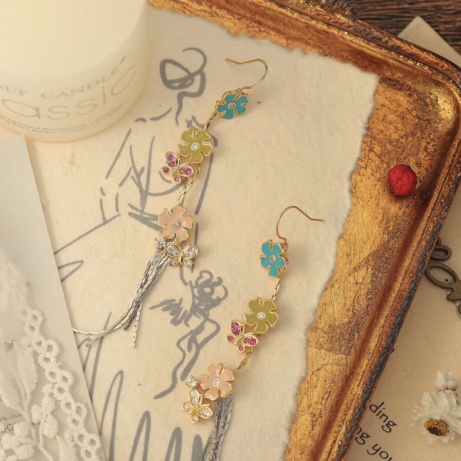 Flower Butterfly Earrings sold by Selenichast product image thumbnail 3