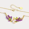 Lavender Butterfly Necklace with Pink Crystal sold by Selenichast