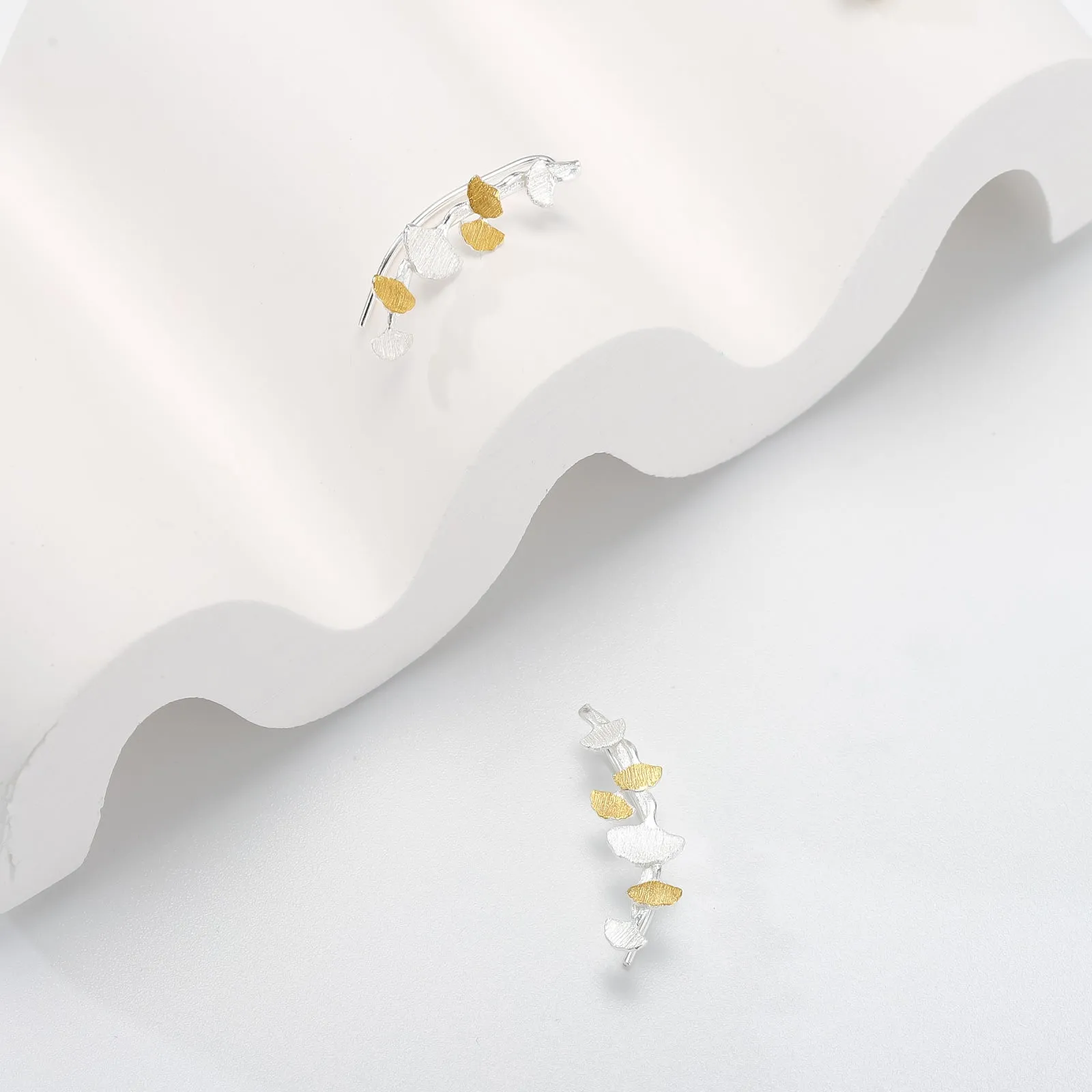 Ginkgo Leaves Branch Stud Earrings sold by Selenichast product image thumbnail 3