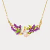 Lavender Butterfly Necklace with Pink Crystal sold by Selenichast