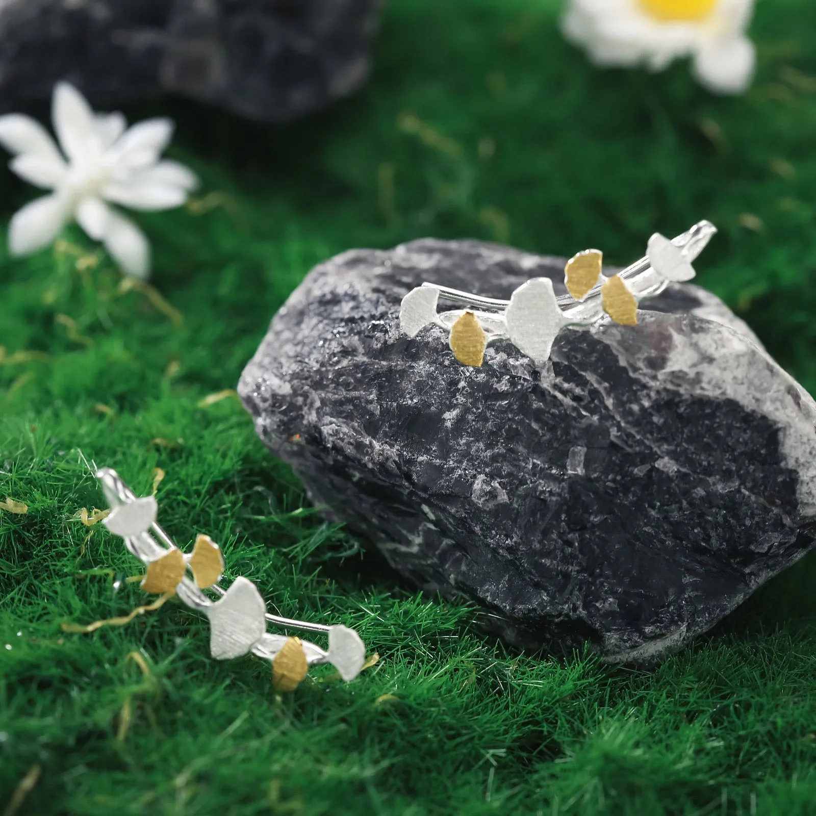 Ginkgo Leaves Branch Stud Earrings sold by Selenichast product image thumbnail 4