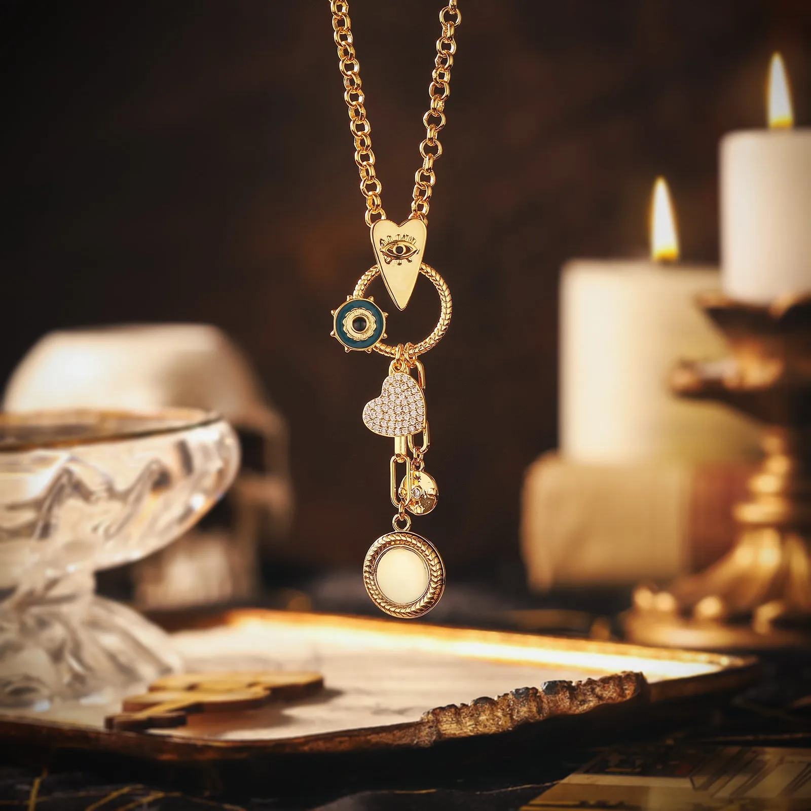 Evil Eye Heart Necklace sold by Selenichast product image thumbnail 3