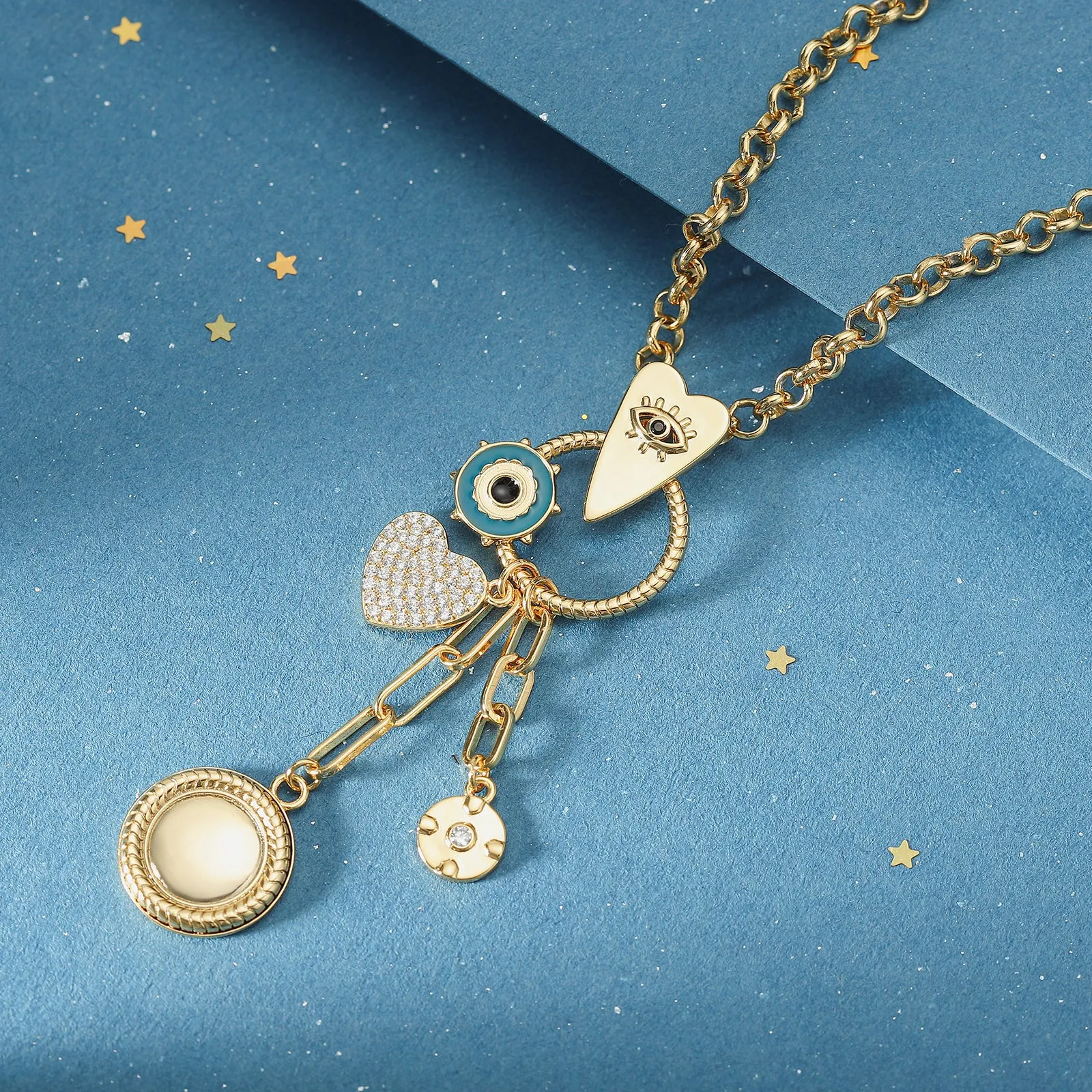 Evil Eye Heart Necklace sold by Selenichast product image thumbnail 2