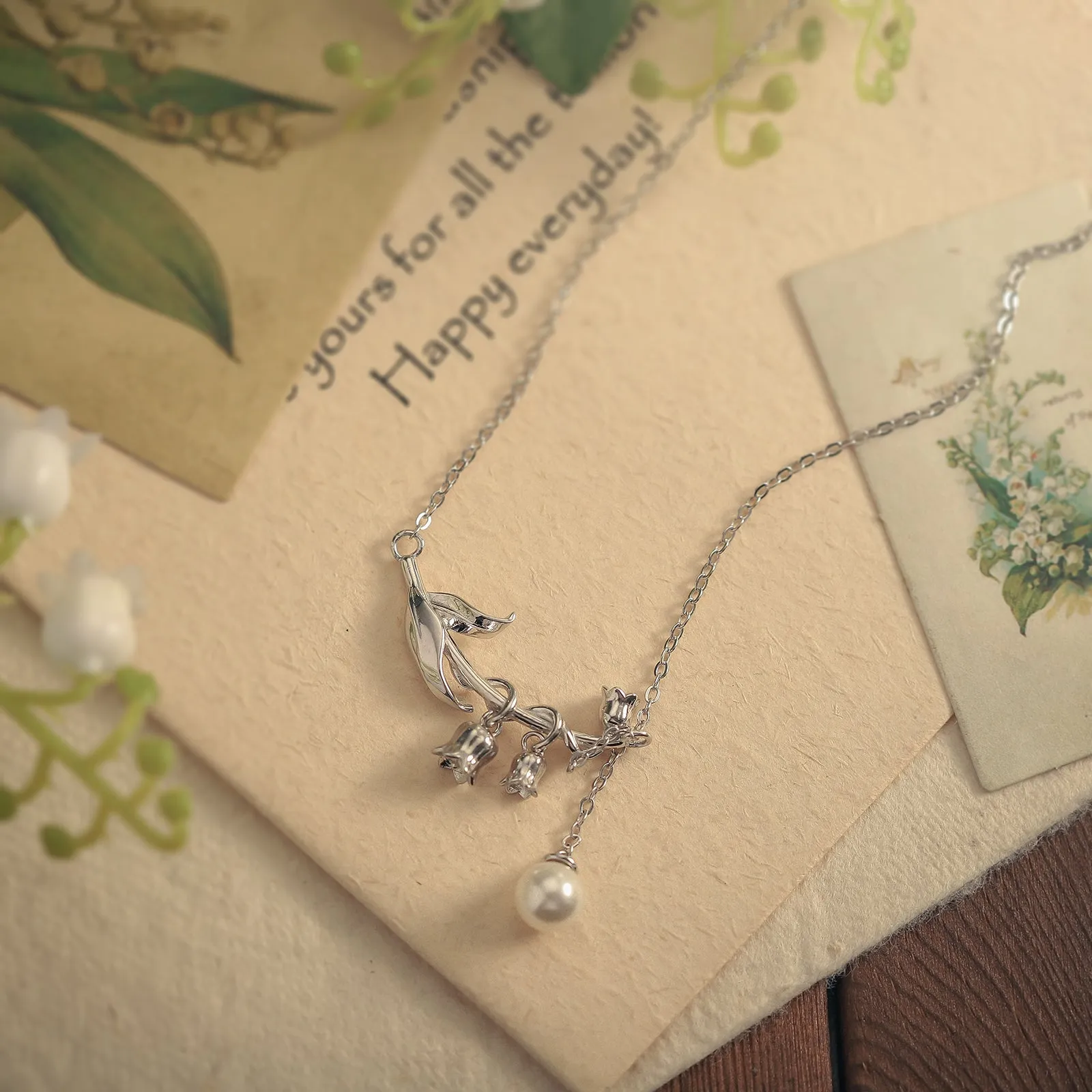 Lily Of The Valley Silver Necklace sold by Selenichast product image thumbnail 3