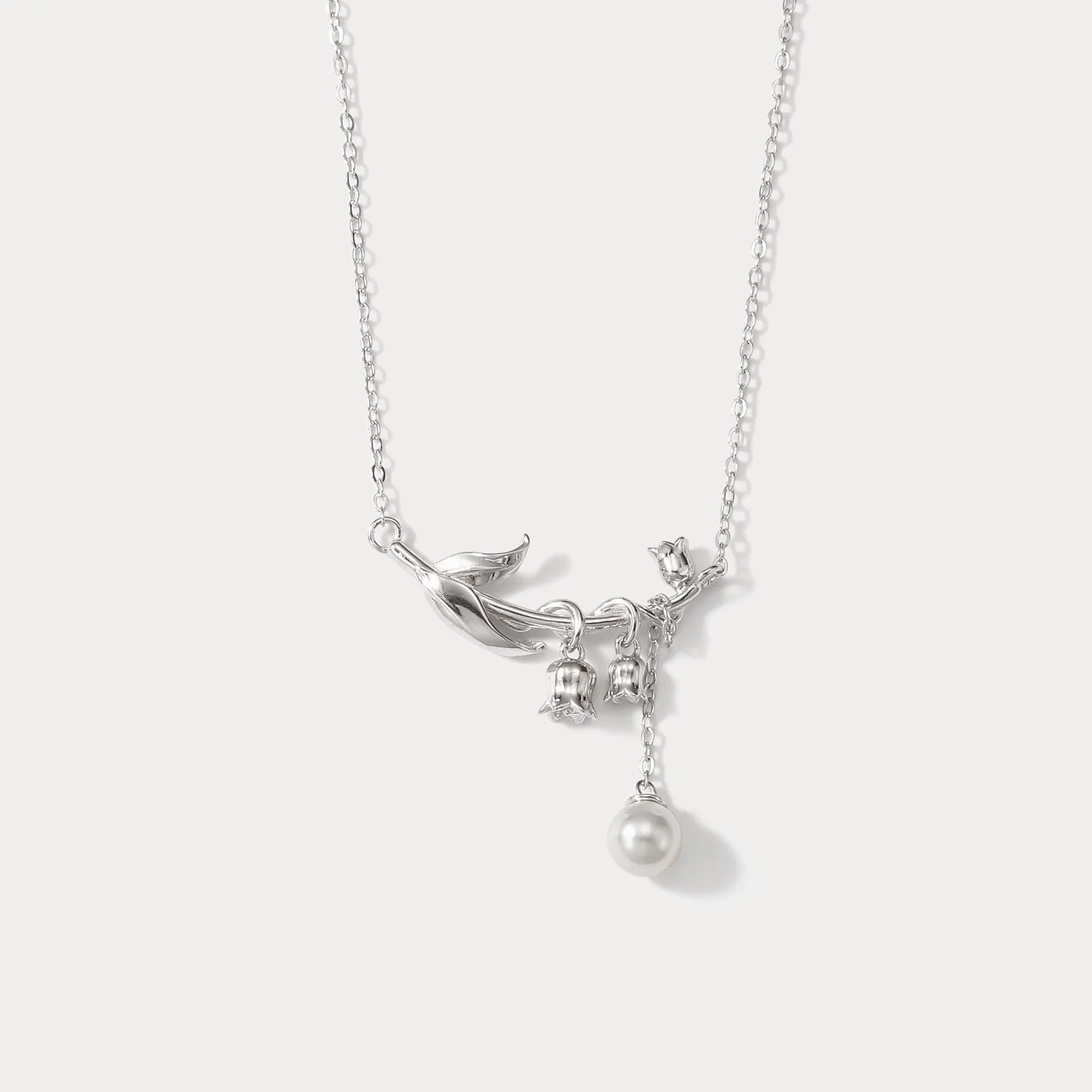 Lily Of The Valley Silver Necklace sold by Selenichast