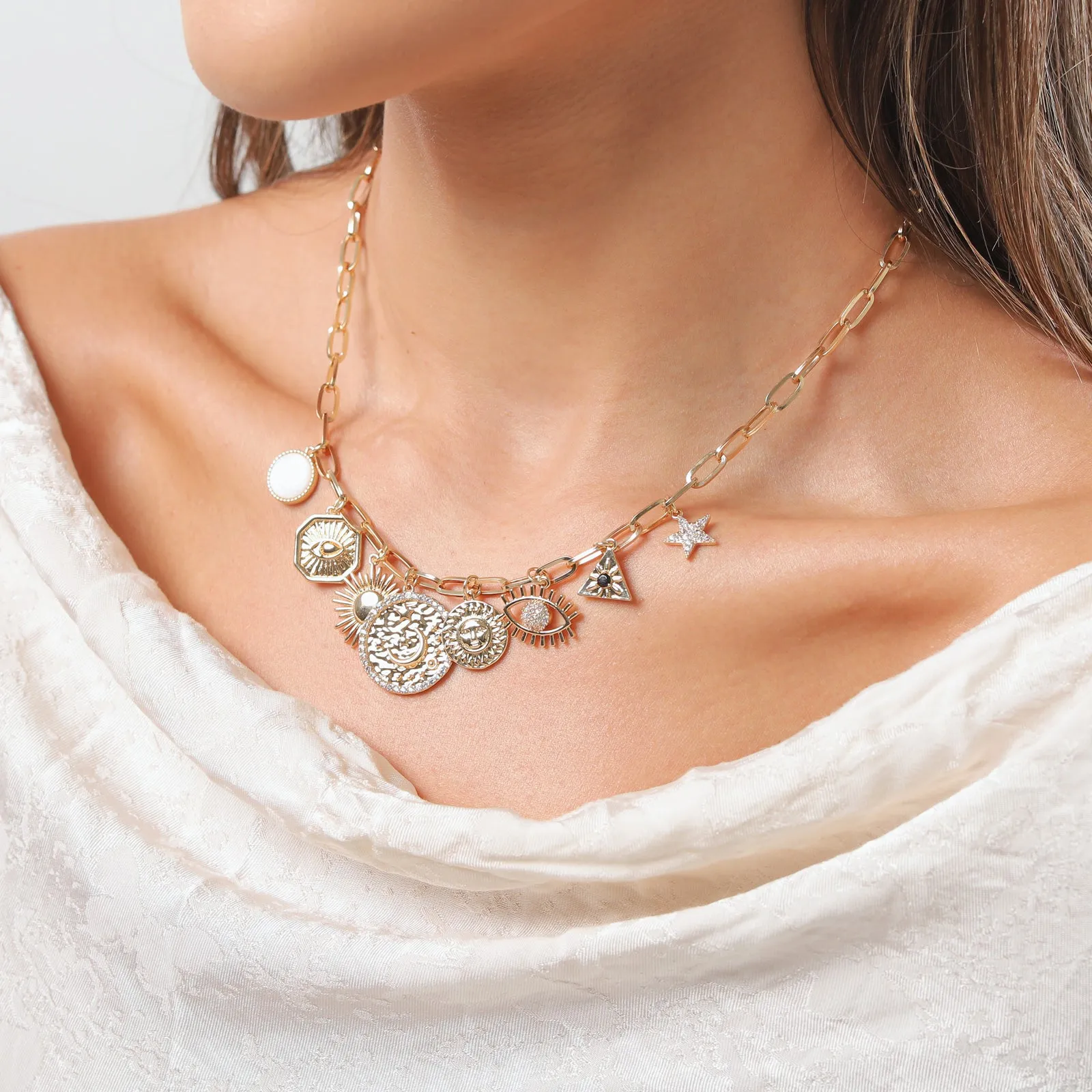 Moon Star Evil Eye Necklace sold by Selenichast product image thumbnail 3