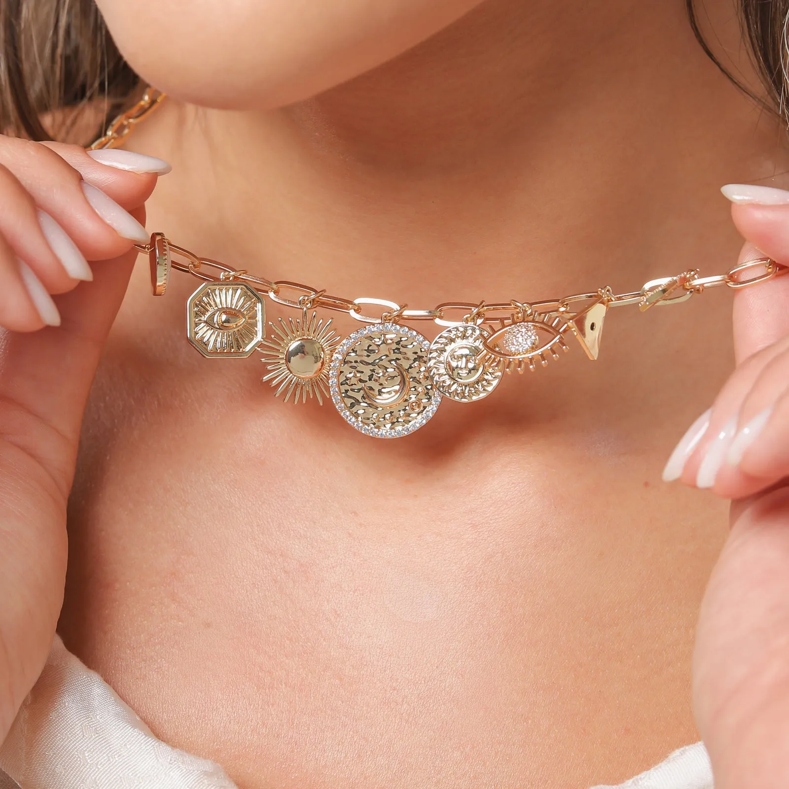 Moon Star Evil Eye Necklace sold by Selenichast product image thumbnail 5