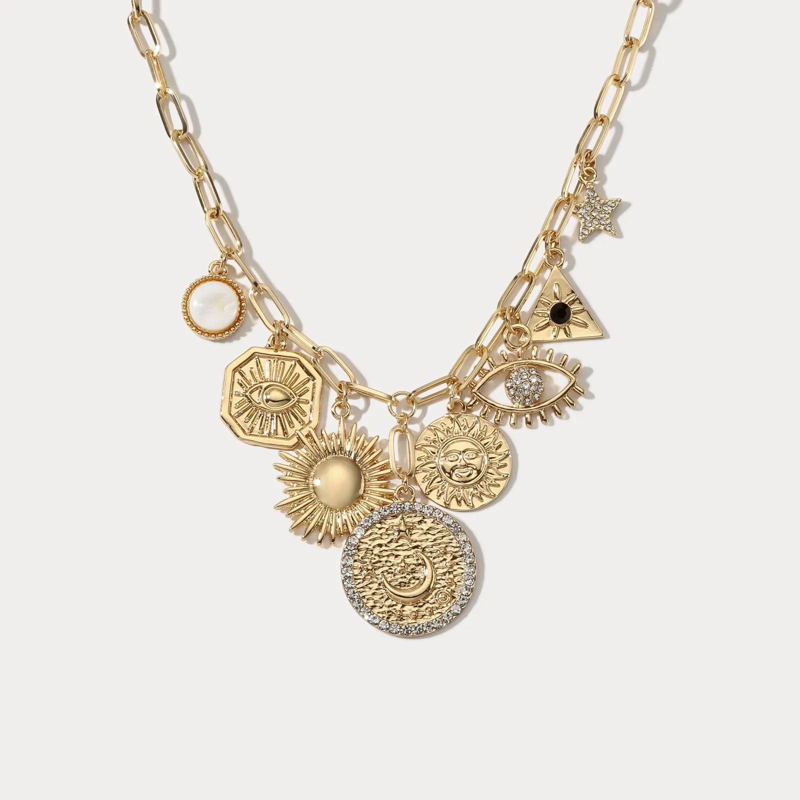 Moon Star Evil Eye Necklace sold by Selenichast