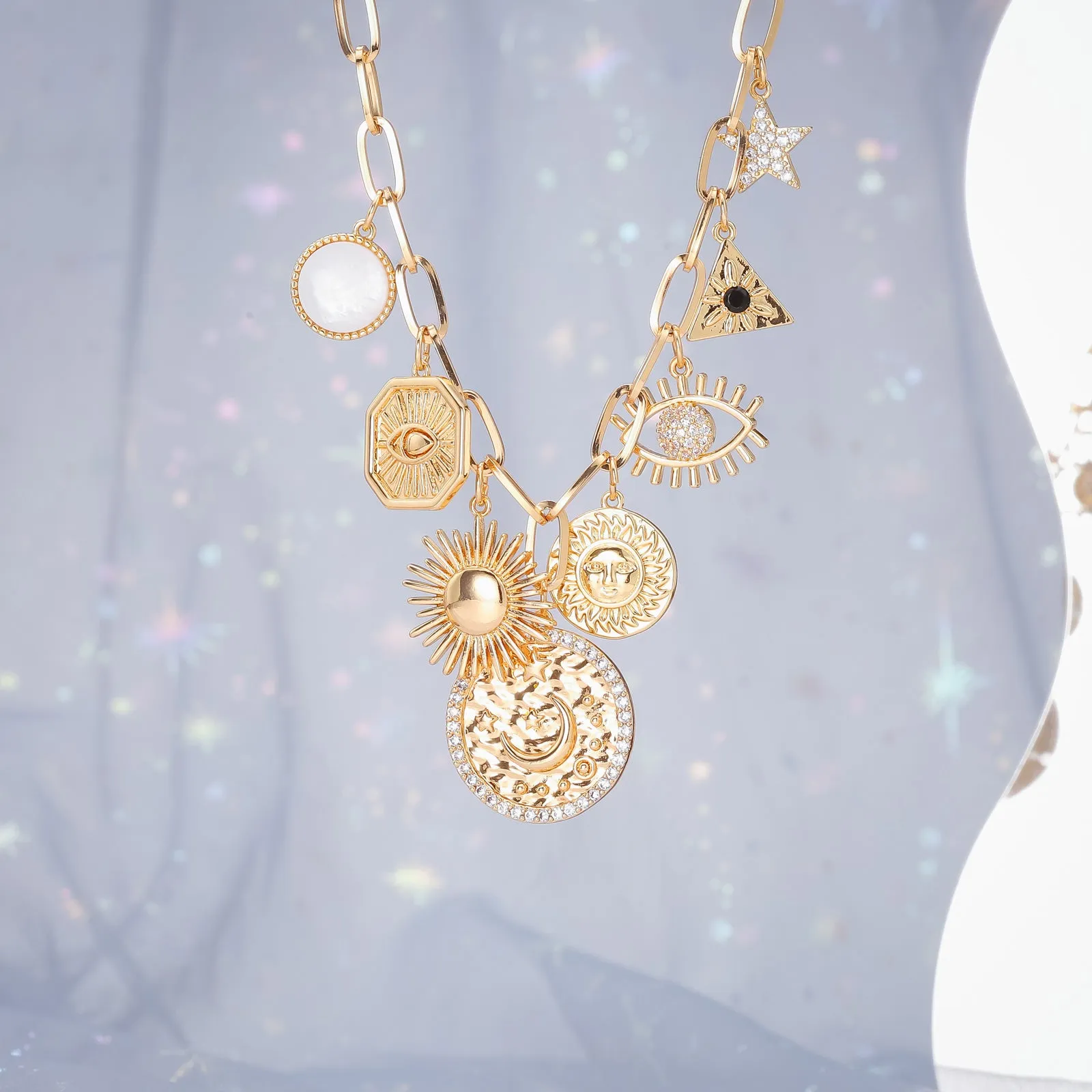 Moon Star Evil Eye Necklace sold by Selenichast product image thumbnail 4