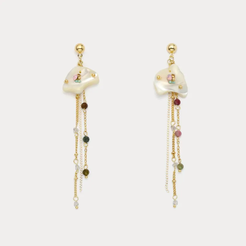 Shell Linear Drop Earrings sold by Selenichast