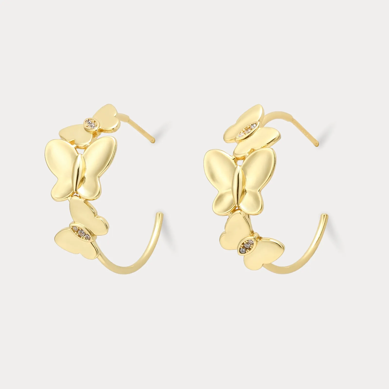 Butterfly Hoops Earrings sold by Selenichast