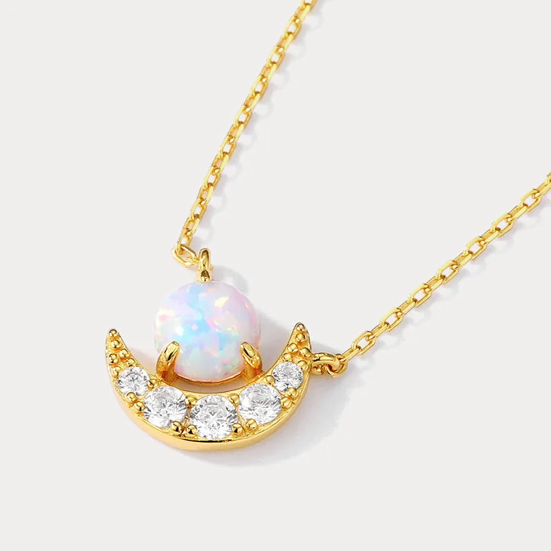 Opal Moon Necklace sold by Selenichast product image thumbnail 2