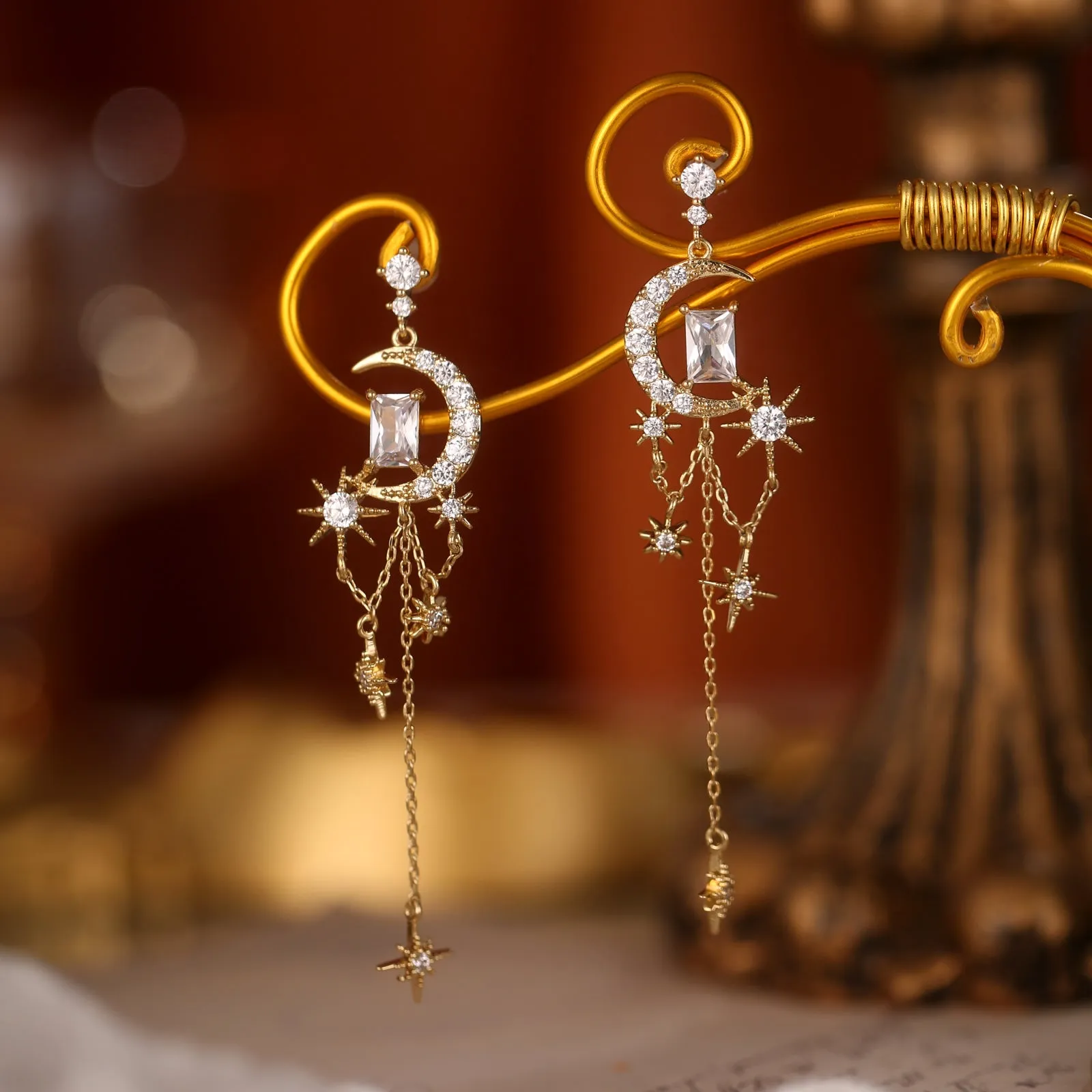 Moon and Star Earrings sold by Selenichast product image thumbnail 2