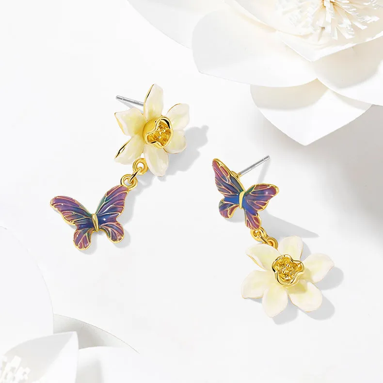 Daffodils & Butterfly Earrings sold by Selenichast product image thumbnail 3
