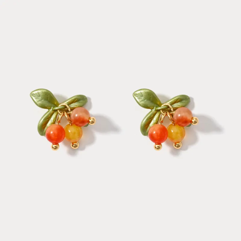 Orange Berry Earrings sold by Selenichast