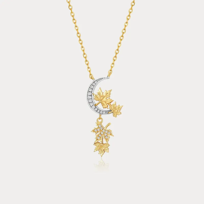 Maple Leaves Moon Necklace sold by Selenichast