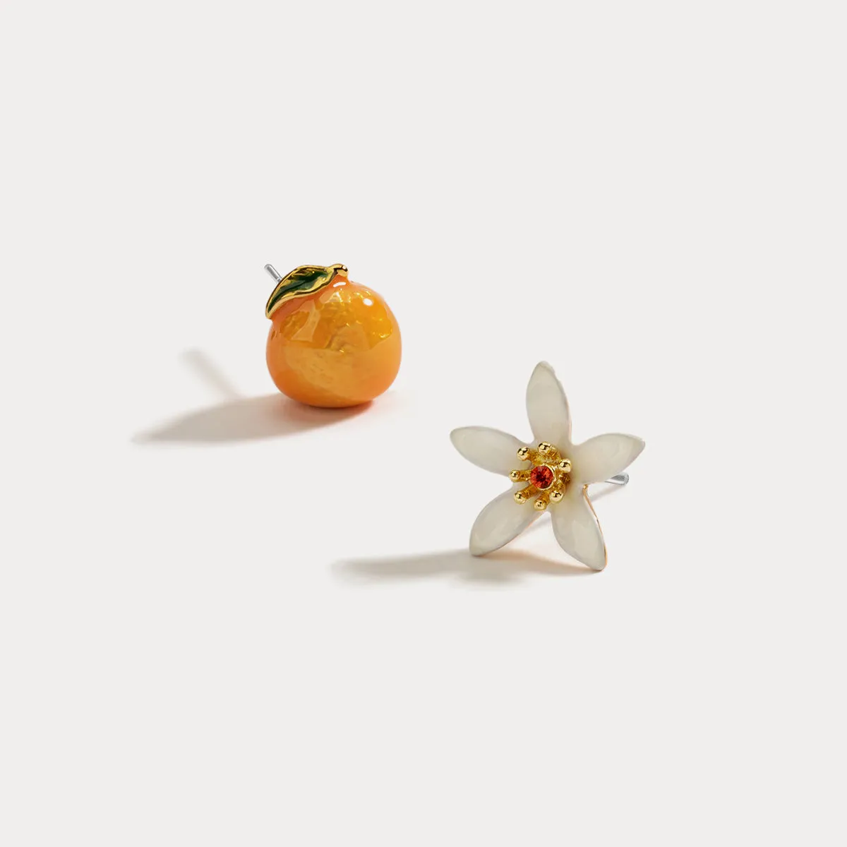 Orange Flower Earrings sold by Selenichast product image thumbnail 4