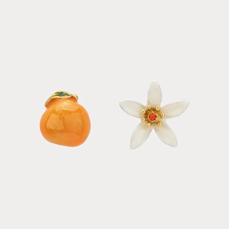 Orange Flower Earrings sold by Selenichast