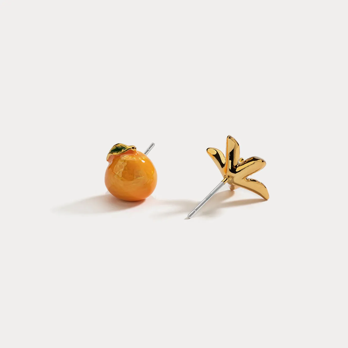 Orange Flower Earrings sold by Selenichast product image thumbnail 3