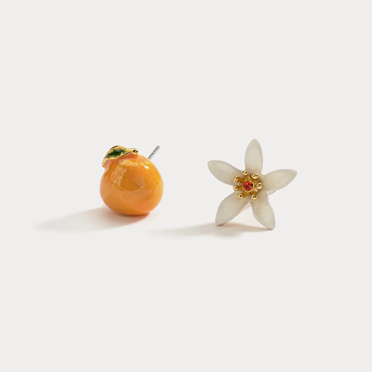Orange Flower Earrings sold by Selenichast product image thumbnail 2