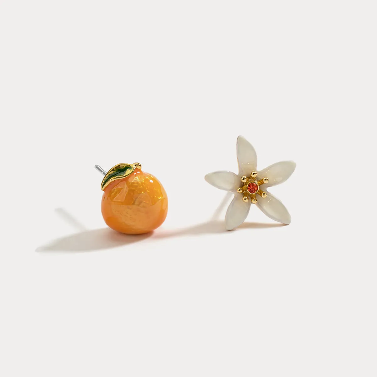 Orange Flower Earrings sold by Selenichast product image thumbnail 5
