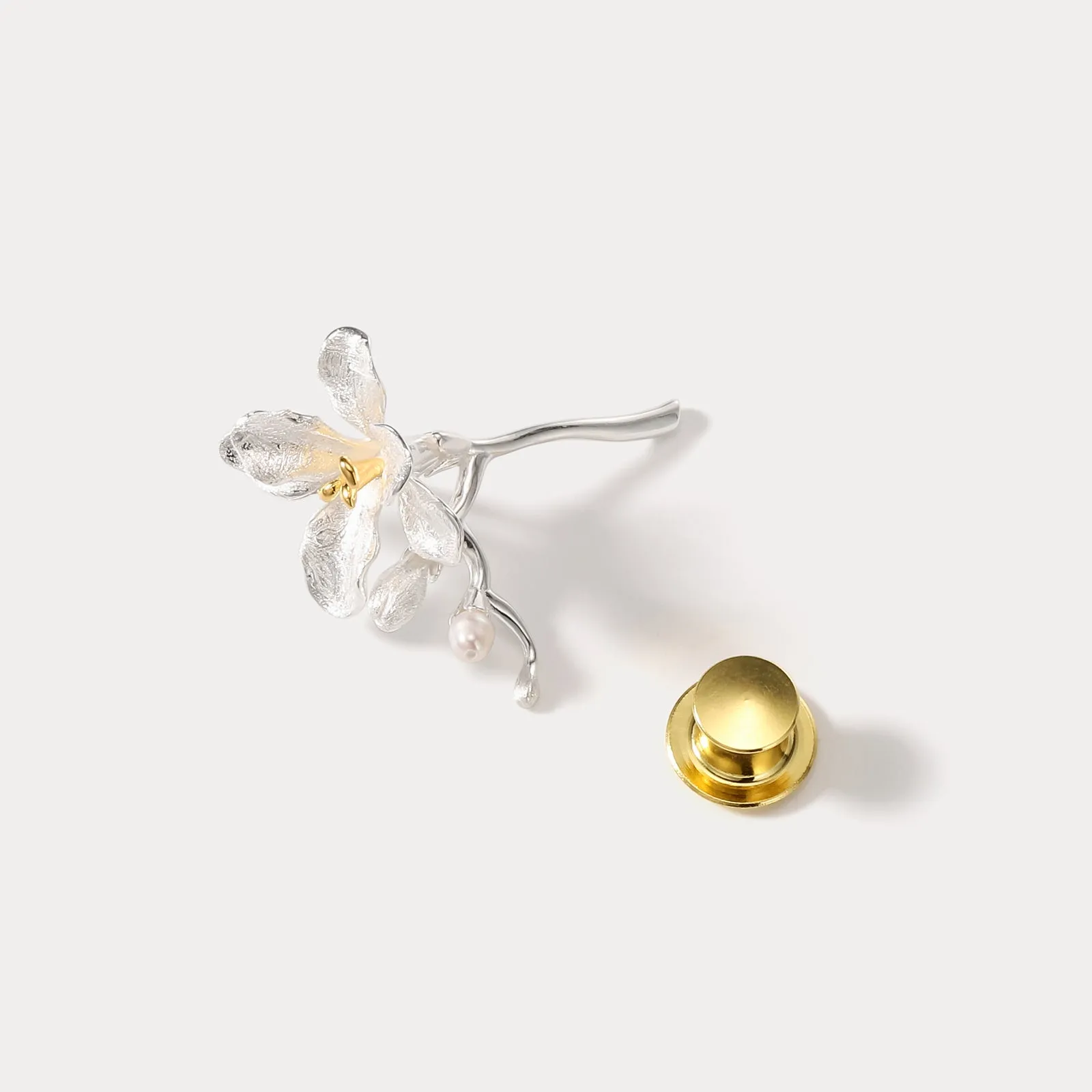 Silver Freesia Brooch sold by Selenichast product image thumbnail 4