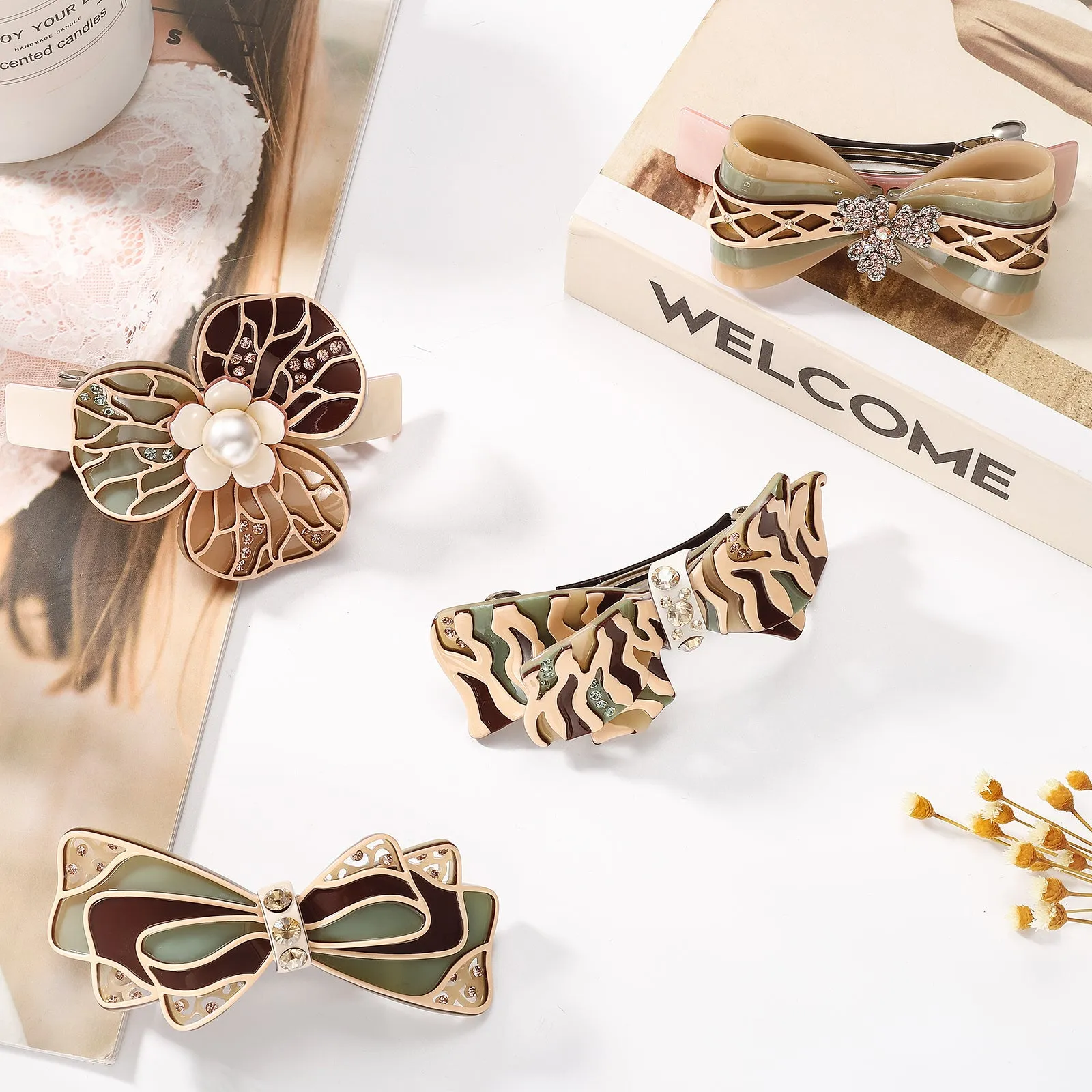 Bow Tie Colorblock Claw Clips sold by Selenichast product image thumbnail 2