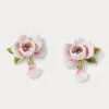 Pink Rose Earrings sold by Selenichast