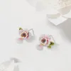 Pink Rose Earrings sold by Selenichast