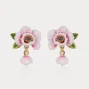 Pink Rose Earrings sold by Selenichast