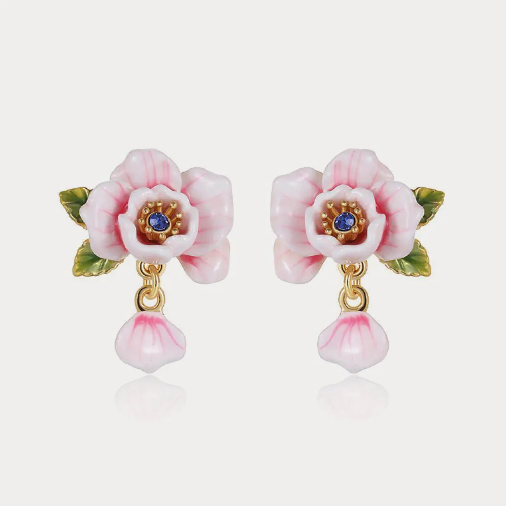 Pink Rose Earrings sold by Selenichast