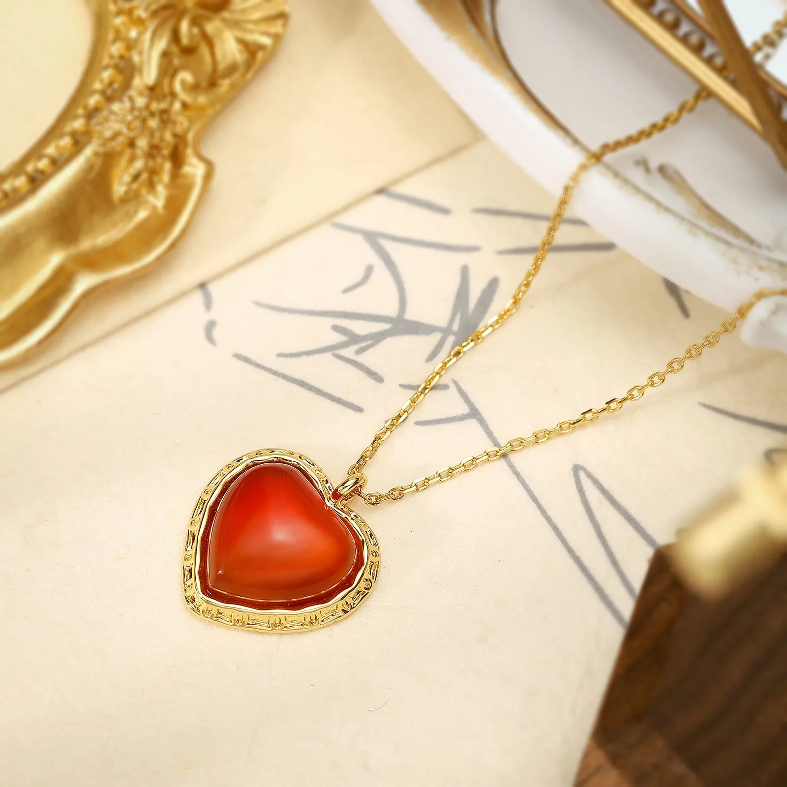 Ruby Heart Necklace sold by Selenichast product image thumbnail 2
