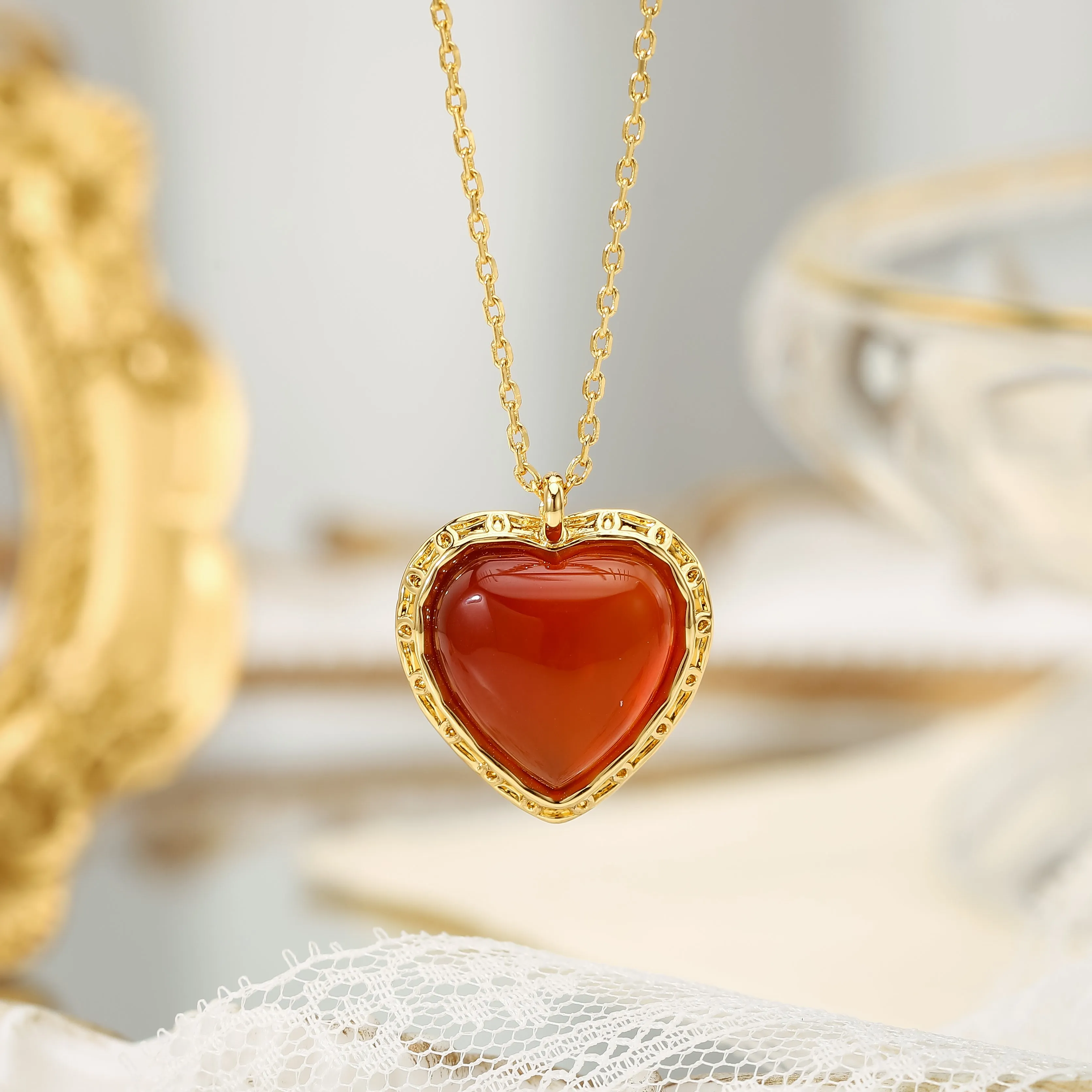 Ruby Heart Necklace sold by Selenichast product image thumbnail 4