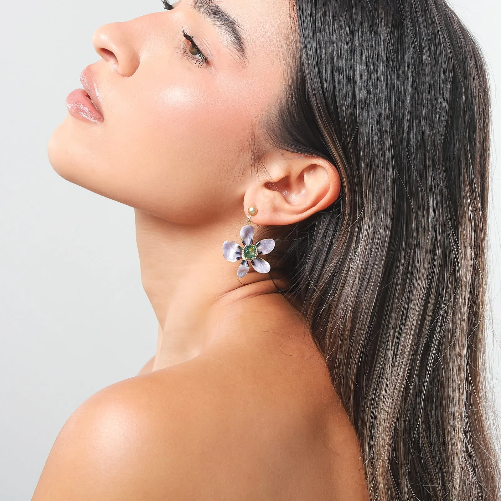 Misty Lilac Oil Painting Earrings sold by Selenichast product image thumbnail 3