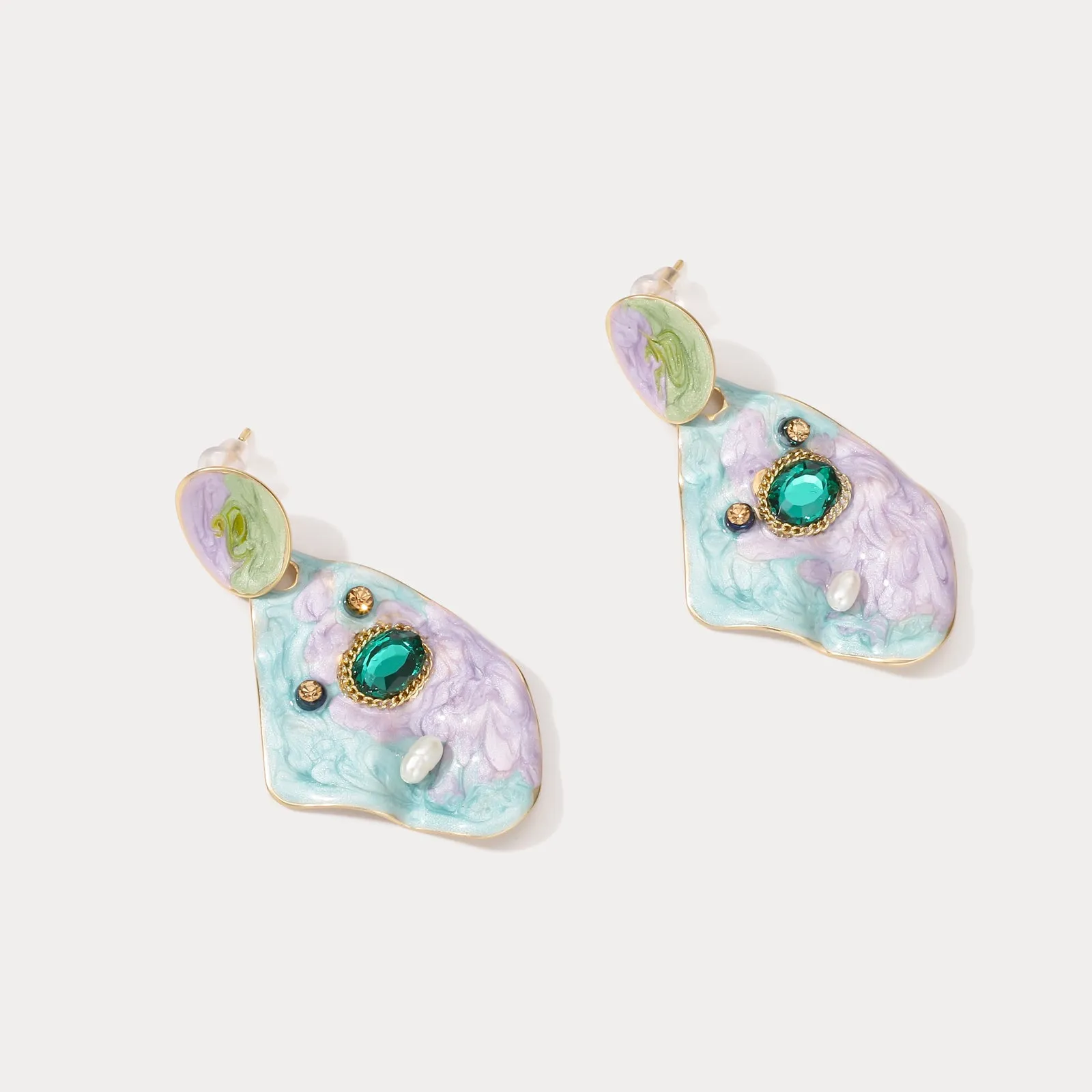 Violet Haze Oil Painting Earrings sold by Selenichast product image thumbnail 5